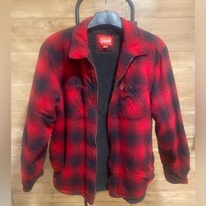 Plaid flannel Sherpa zipper jacket